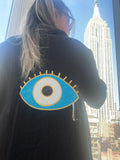 EVIL EYE TURQUOISE BLACK COVER UP.