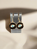 Evil Eye Round Drop Earrings