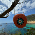 Orange Evil Eye Straw Bag