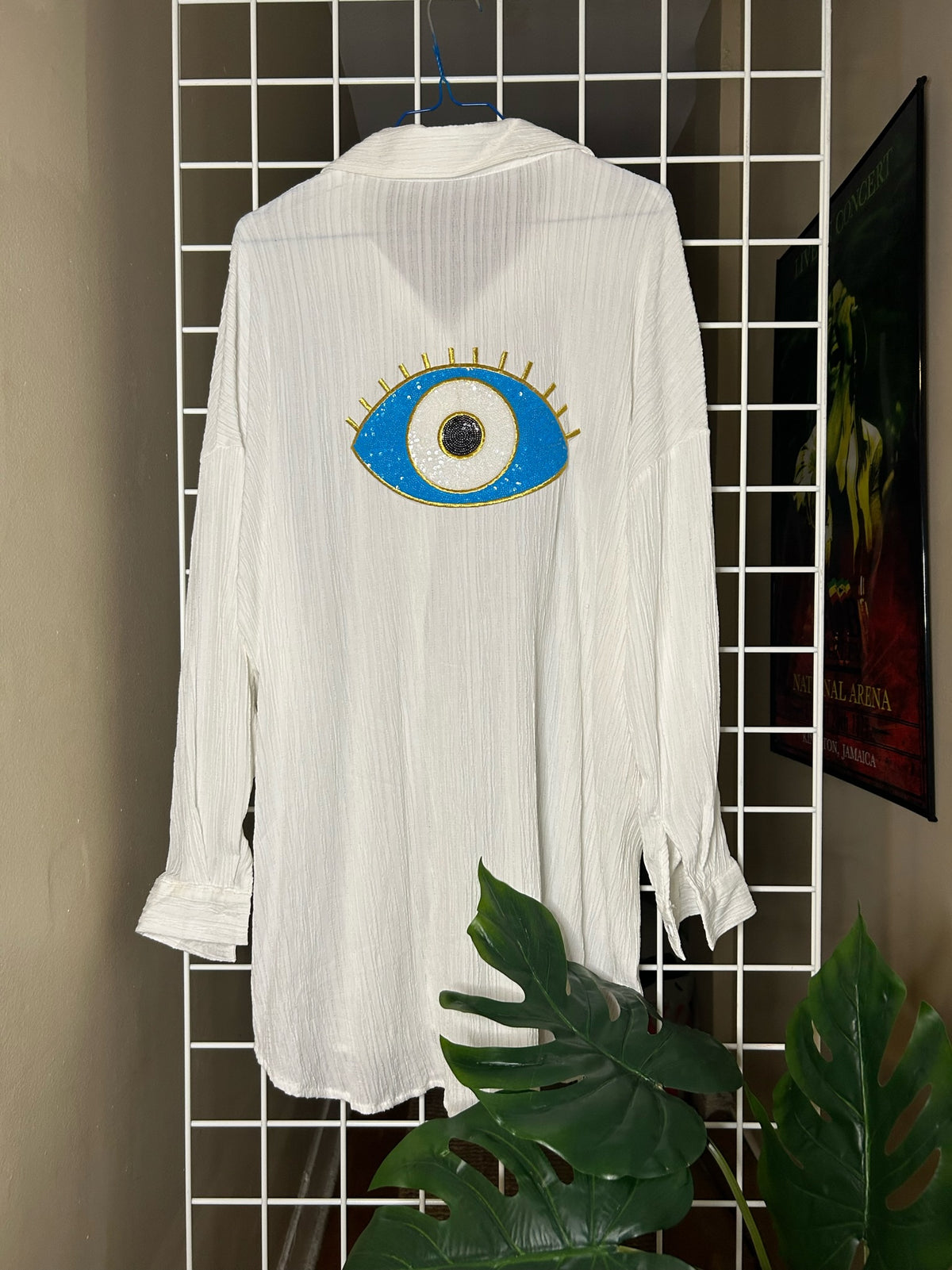 Evil Eye Cover Up White Shirt